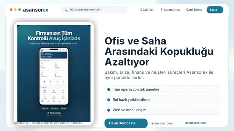 Asansorex.com Ofis Ve Saha Arasındaki Kopukluğu Azaltıyor